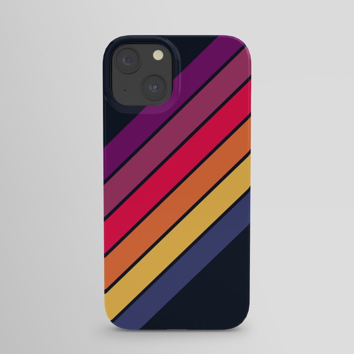 Fantasma - 70s Rainbow Colors Vintage Style Retro Stripes iPhone Case