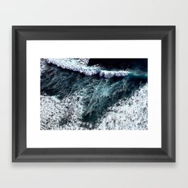 Dark Blue Sea Waves  Framed Art Print