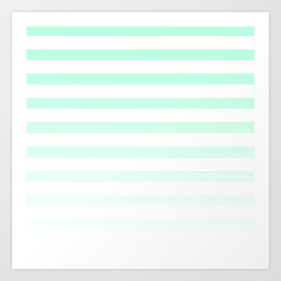 MINT STRIPE FADE Art Print