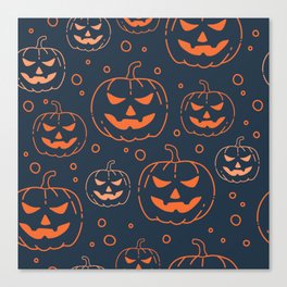 Pumpkin Halloween Background Canvas Print
