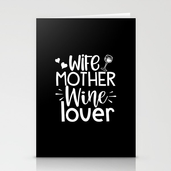 wife mother wine lover Stationery Cards