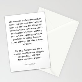 A River of Blood - Neil Gaiman Quote - Literature - Typewriter Print Stationery Card