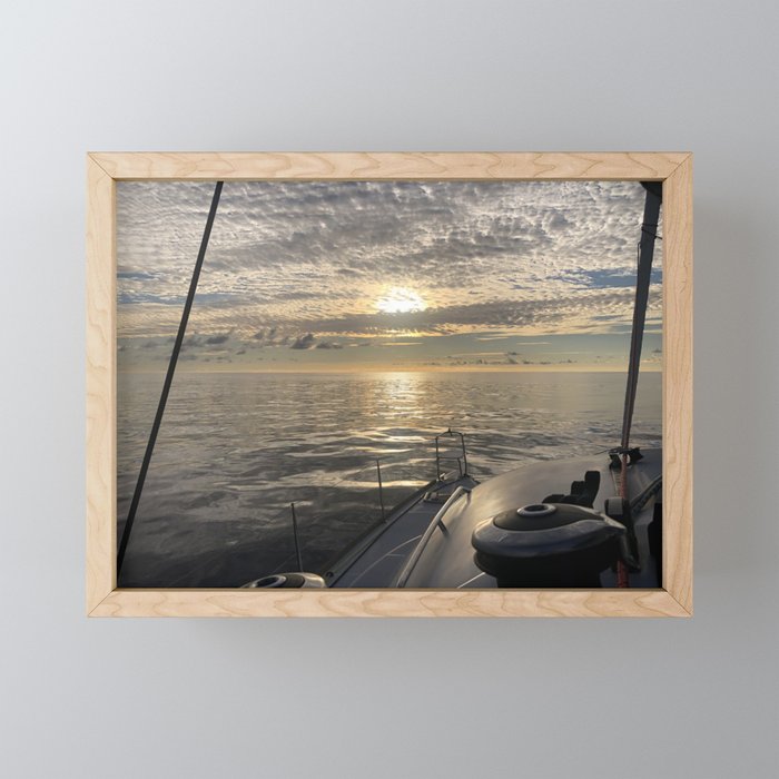 Sunrise aboard L'Aventure in the Bahamas Framed Mini Art Print