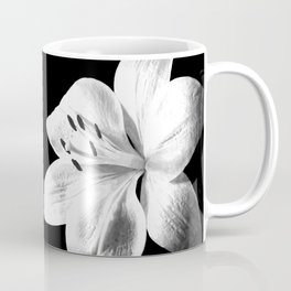 White Lily Black Background Coffee Mug