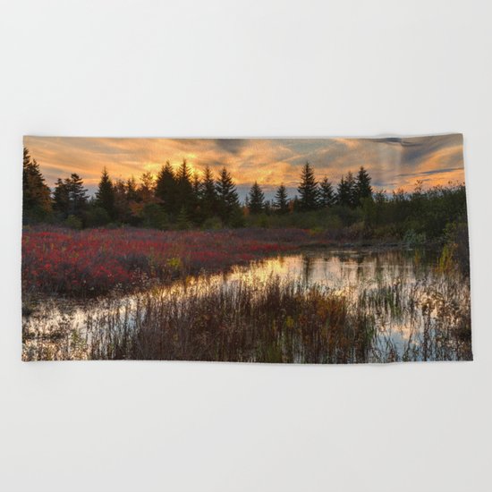 Autumn Dolly Sods Sunset Beach Towel
