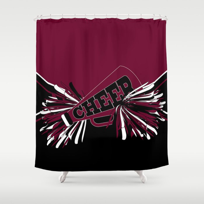 Dark Maroon Red Cheerleader Shower Curtain