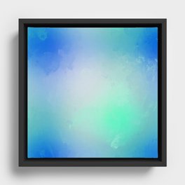 Blue and green splashed Framed Canvas