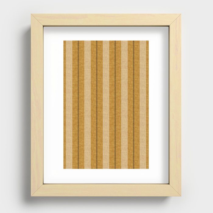 ivy stripes - mustard and black Recessed Framed Print