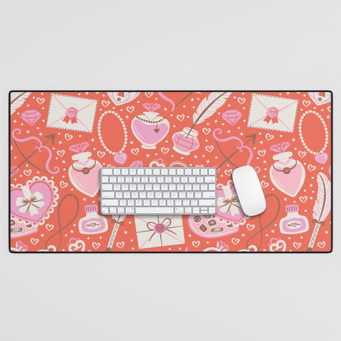 Valentine's Day Red Desk Mat