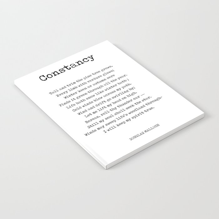 Constancy - Douglas Malloch Poem - Literature - Typewriter Print 2 Notebook