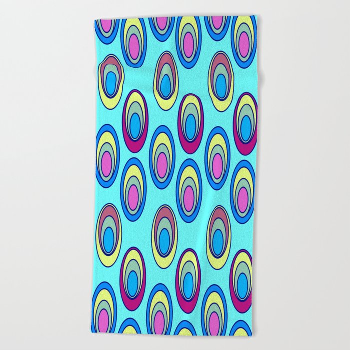 Colorful ovals Beach Towel