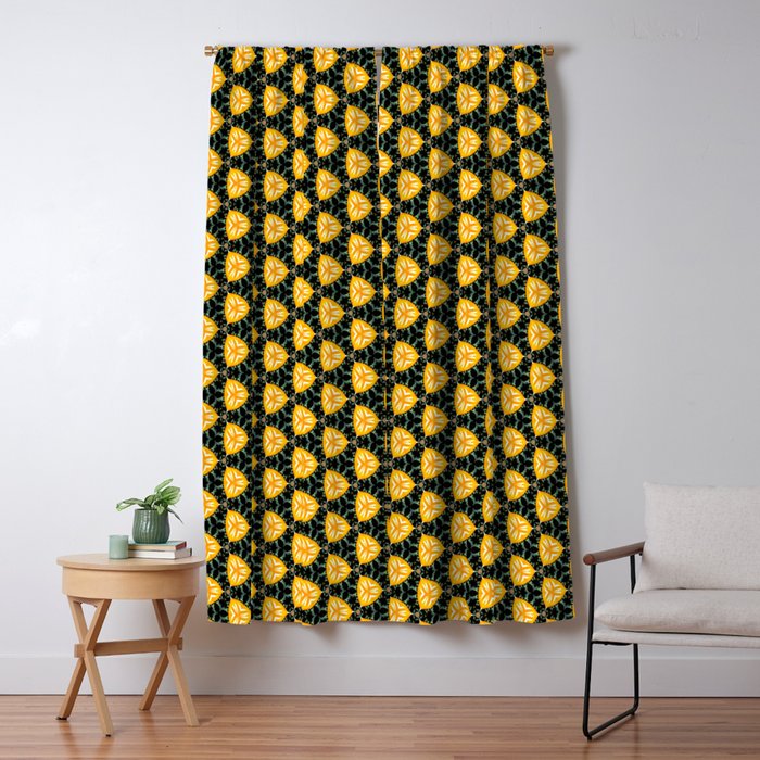 Pattern Halloween Pumpkin Color Yellow Blackout Curtain By Jani87