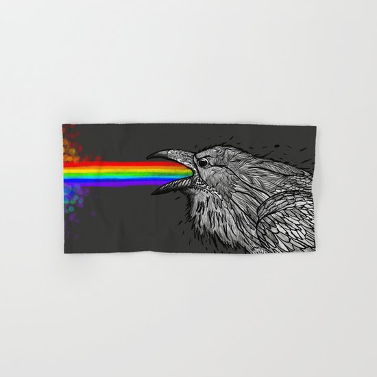 Rainbow Raven is sick of you Hand & Bath Towel