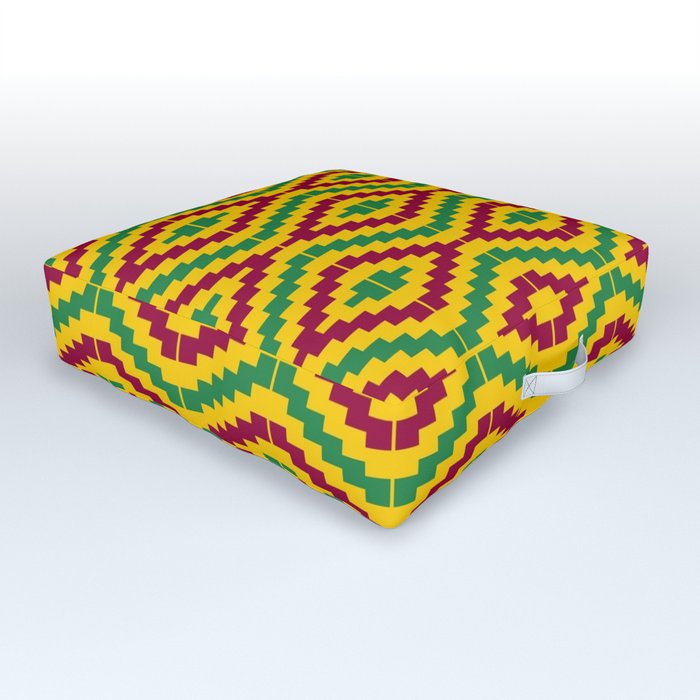 African Kente Pattern Background Outdoor Floor Cushion