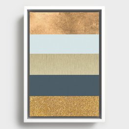 Abstract Stripes Metallic  Framed Canvas