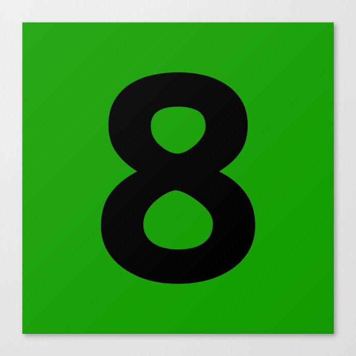 Number 8 (Black & Green) Canvas Print