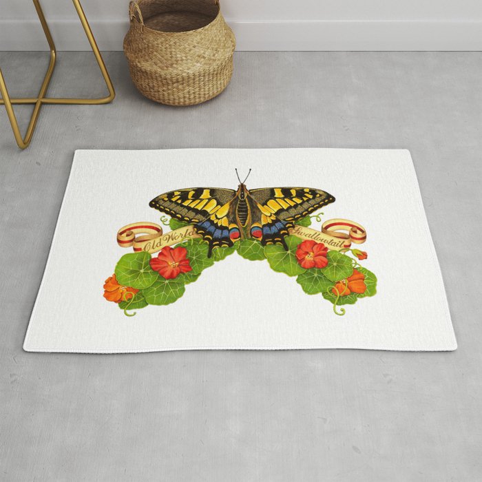 Old World Swallowtail Butterfly Rug