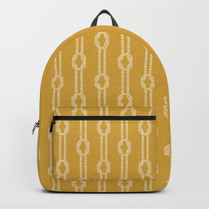 nautical square knots - mustard yellow Backpack
