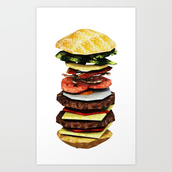 Graphic Burger Art Print