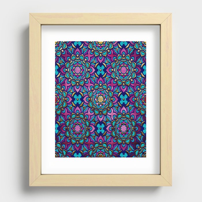 Mosaic in Purple & Gold Recessed Framed Print
