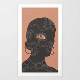 Girl’s Siluet with colourful eye Art Print