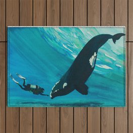 Whale & Diver Outdoor Rug