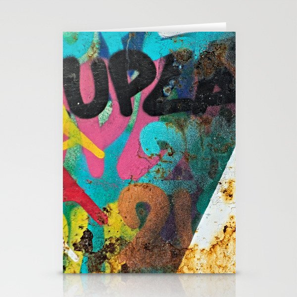 Colorful Graffiti Rusty Metal Weathered Texture Stationery Cards