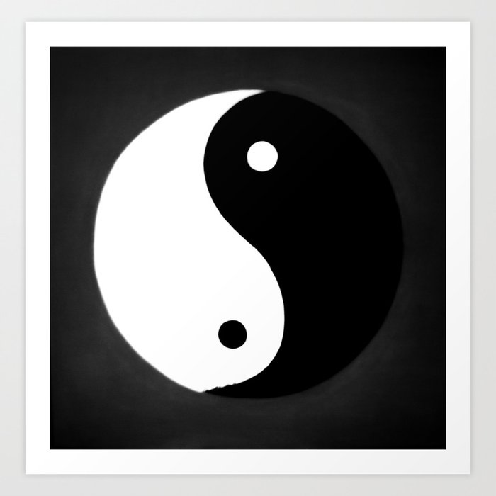 Yin and Yang BW Kunstdrucke