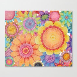 Crayon Garden Canvas Print