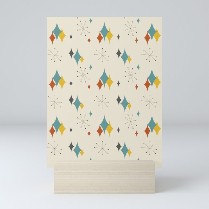 Mid Century Modern Starburst Pattern Mini Art Print