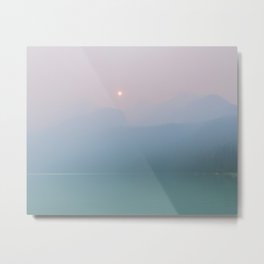 Pastel Sunset at Lake Louise Metal Print