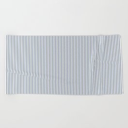 Classic farmhouse navy blue stripes Beach Towel