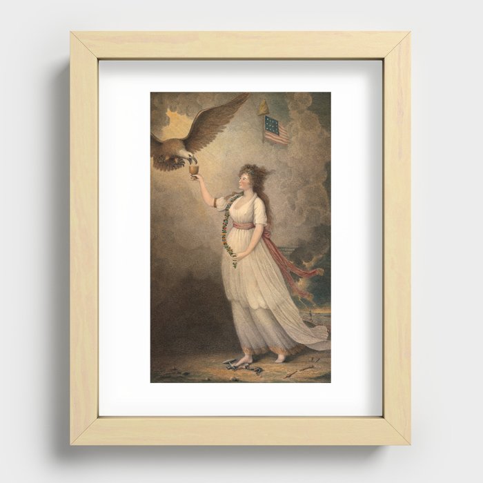 Liberty, In the form of the Goddess of Youth, giving Support to the Bald Eagle, 1796 by Edward Savage Recessed Framed Print