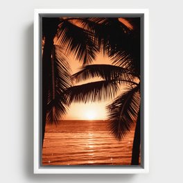 Sunset Palm Beach Framed Canvas