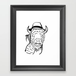 Bennet the Hipster Buffalo - Quirky Framed Art Print