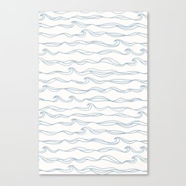 Ocean Waves on White Canvas Print