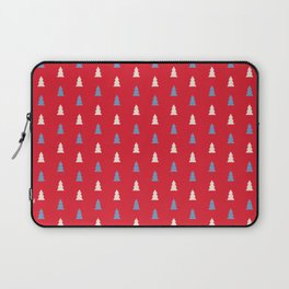 Christmas Pattern Red White Blue Tree Laptop Sleeve