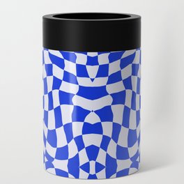 Blue and white checker symmetrical pattern Can Cooler