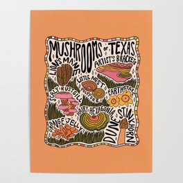 Mushrooms of Texas Poster