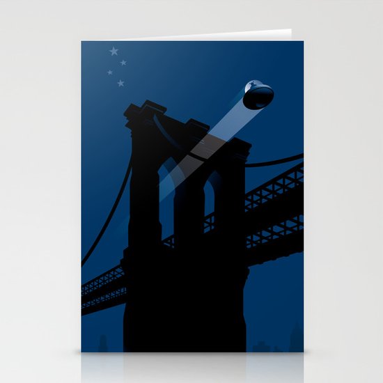 A UFO flies in Brooklyn Stationery Cards