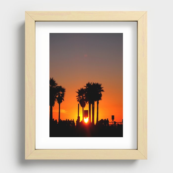 Venice Beach Sunset Recessed Framed Print