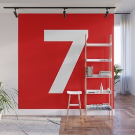 Number 7 (White & Red) Wall Mural