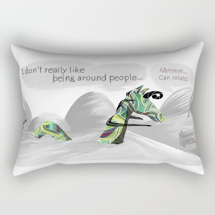 The Loch Ness Introvert Rectangular Pillow