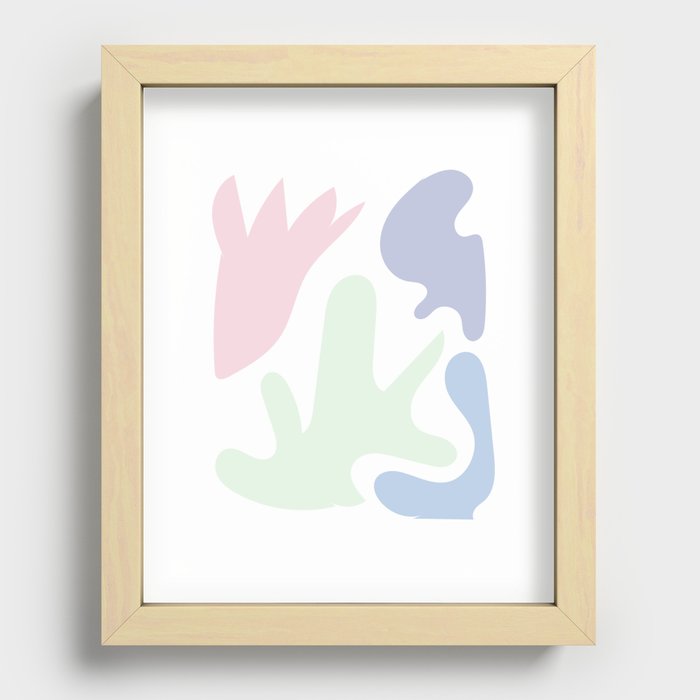15  Abstract Shapes Pastel Background 220729 Valourine Design Recessed Framed Print