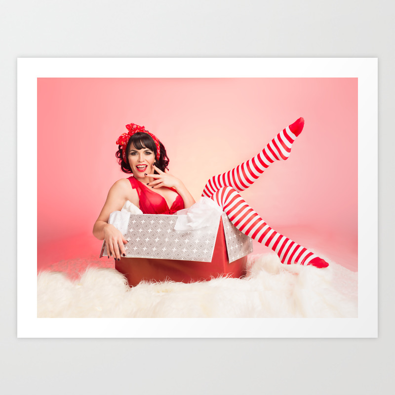 Holiday Gift Box The Playful Pinup Christmas Present Pin Up Girl By Maxwell H Johnson Art Print By Maxmakespinups Society6 Get your personalised christmas cards at printed.com and surprise this festive season. holiday gift box the playful pinup christmas present pin up girl by maxwell h johnson art print by maxmakespinups