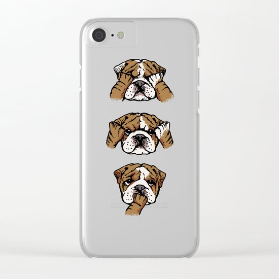 No Evil English Bulldog Clear iPhone Case