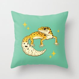 Sparkly Leopard Gecko Throw Pillow