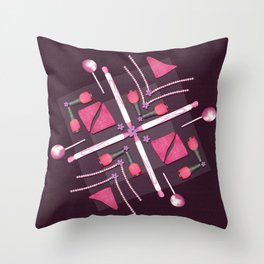 Breast Cancer Survivor Kaleidoscope Art Throw Pillow