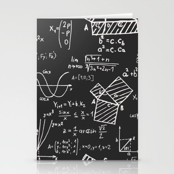 Math Chalkboard Pattern Stationery Cards