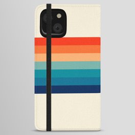 Retro 70s Stripe Colorful Rainbow iPhone Wallet Case
